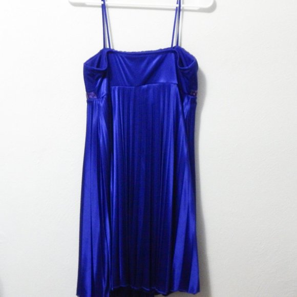 My Michelle Silky Blue Strappy Dress L - Picture 4 of 7
